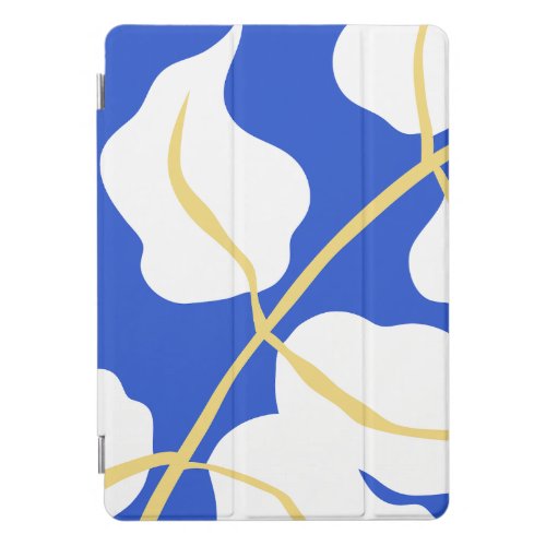 Blue coastal summer print leaf  iPad pro cover