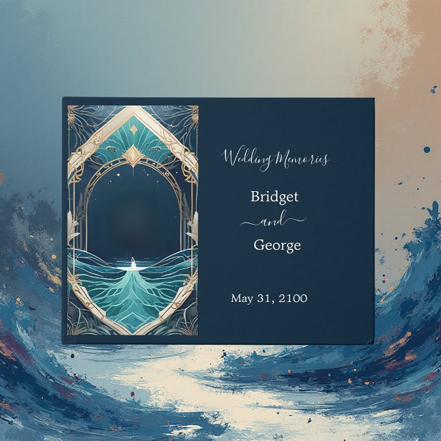 blue coastal vibe wedding guest book (Creator Uploaded)