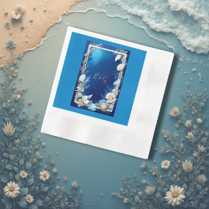blue coastal vibe wedding napkins