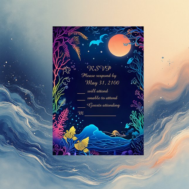 blue coastal vibe wedding rsvp card (Creator Uploaded)