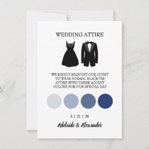 Blue Coastal Wedding Attire Card