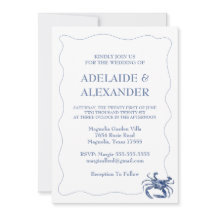 Blue Coastal Wedding Invitation