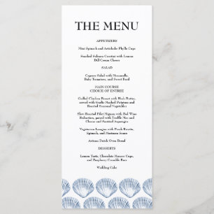 Blue Coastal Wedding Menu