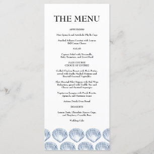 Blue Coastal Wedding Menu