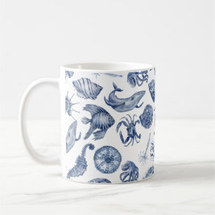 Blue Coastal Wedding Mug