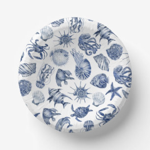 Blue Coastal Wedding Paper Bowls