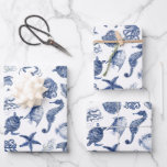 Blue Coastal Wrapping Paper Flat Sheet Set of 3<br><div class="desc">Wrap your wedding favors in coastal charm with our blue fish wrapping paper. Featuring an ocean-inspired design with playful blue fish, this coastal-themed paper adds a unique and whimsical touch to your celebration. Perfect for wrapping gifts, it’s a beautiful way to carry the serene vibes of the sea throughout your...</div>