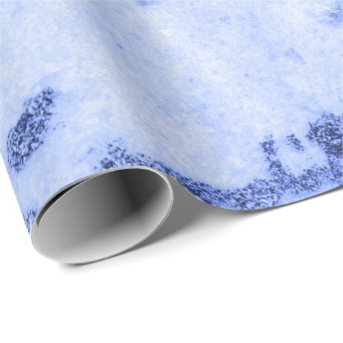 Blue Cobalt Gray White Marble Metal Monochromatic Wrapping Paper