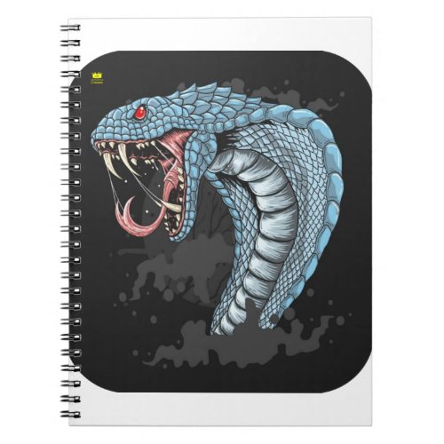 BLUE COBRA HEAD WITH MOUTH OPEN NOTEBOOK