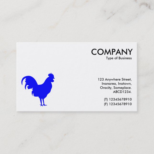 Blue Cockerel Symbol - White Business Card (Front)