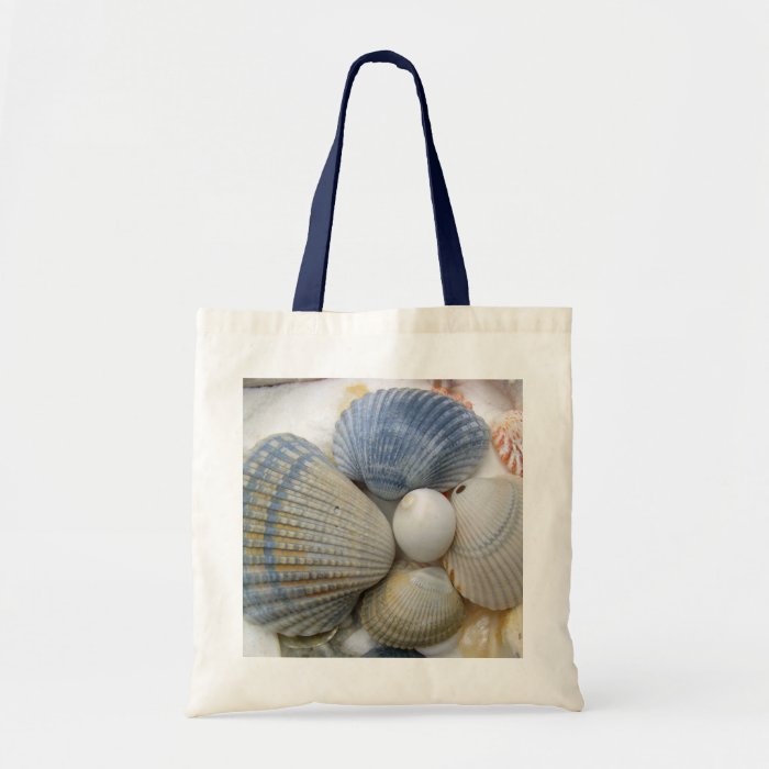 Blue Cockle Shells Beach Bag