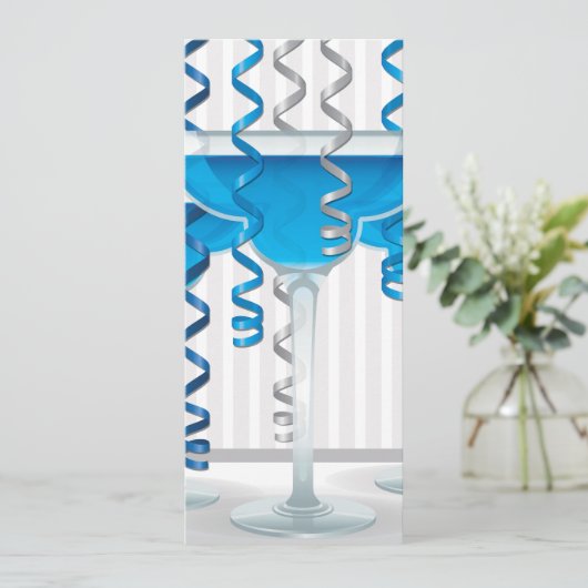 Blue cocktail and ribbon (Standing Front)