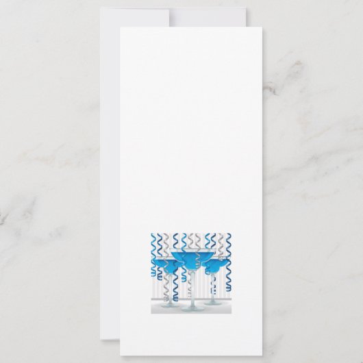 Blue cocktail and ribbon (Back)