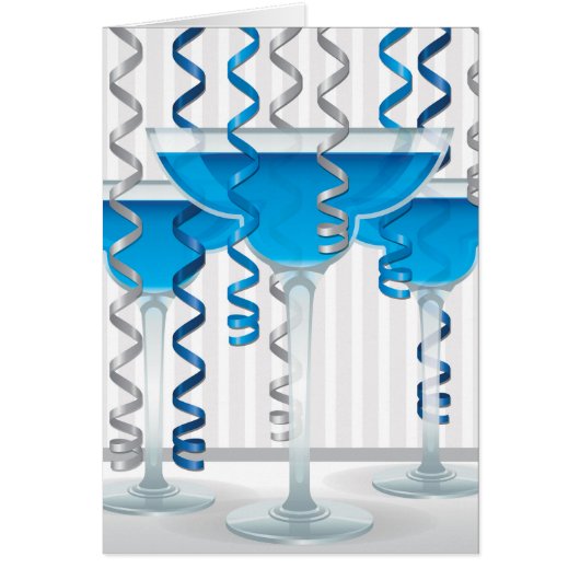 Blue cocktail and ribbon (Front)