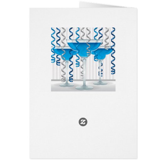 Blue cocktail and ribbon (Back)