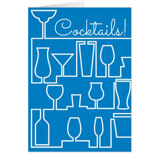Blue cocktail party cards (Front)