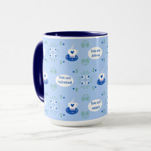 Blue Coffee-Cup Affirmations Mug
