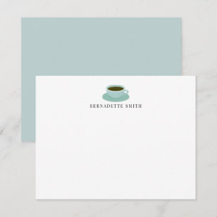 Blue Coffee Cup Stationery Note Card