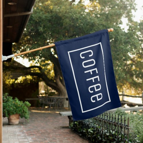 BLUE COFFEE OPEN SIGN FLAG