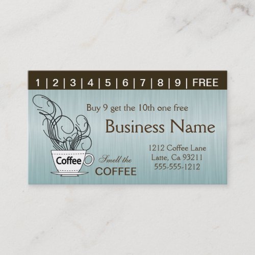 Blue Coffee Punch Cards on Both Sides