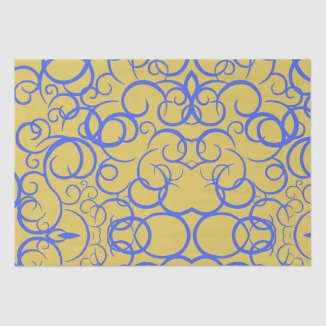 Blue Coffee Tissue Paper (Front)