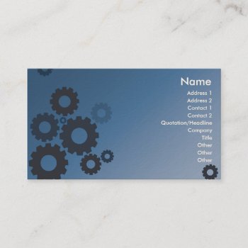 Blue Cogs - Business Business Card by ZazzleProfileCards at Zazzle