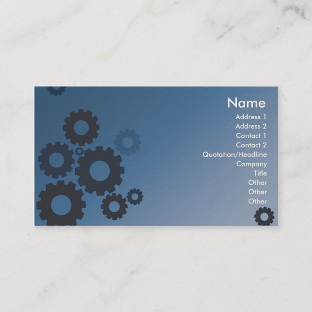 Blue Cogs - Business Business Card (Front)