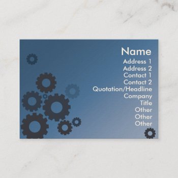 Blue Cogs - Chubby Business Card by ZazzleProfileCards at Zazzle
