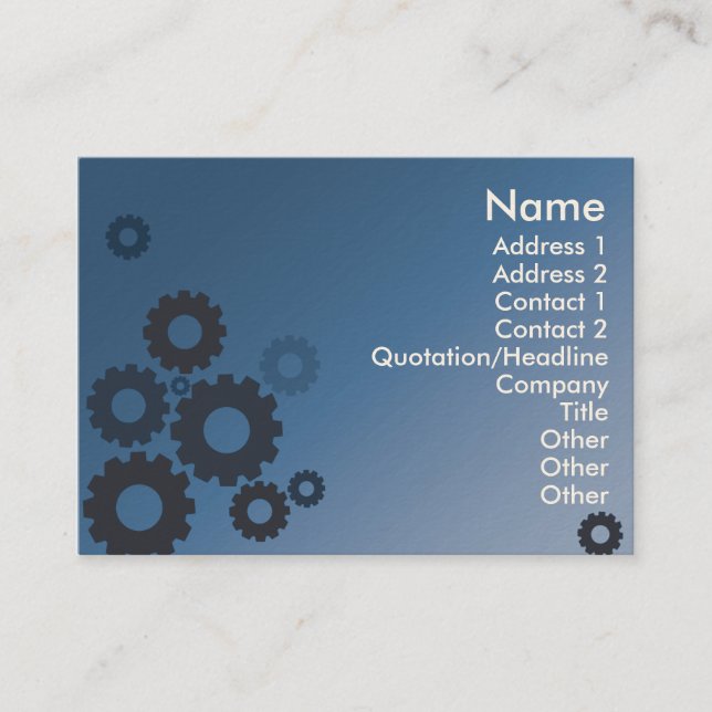 Blue Cogs - Chubby Business Card (Front)
