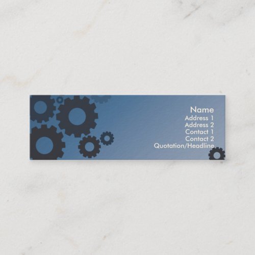Blue Cogs - Skinny Business Card Template