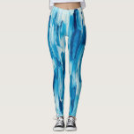 Blue cold brushstroke lines. Navy winter nautical Leggings<br><div class="desc">Blue navy nautical brushstroke lines leggings.</div>