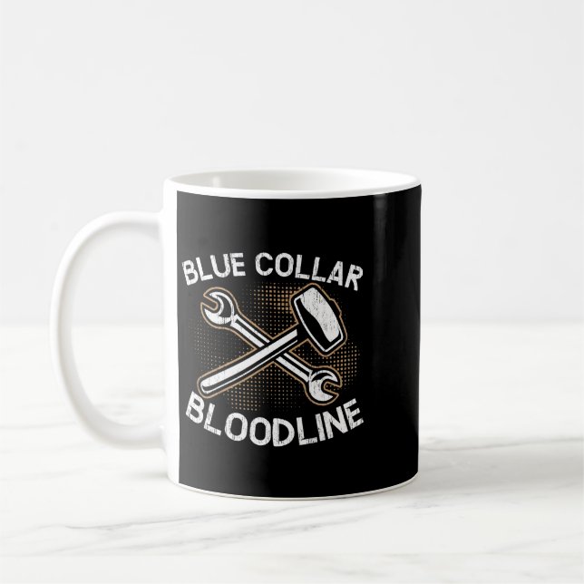 Blue Collar Bloodline Brickmason Construction Bric Coffee Mug (Left)