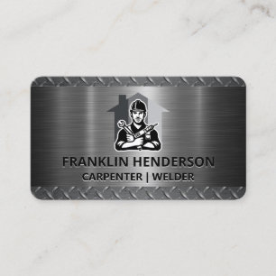 Blue Collar Worker Steel Home Repair Business Card