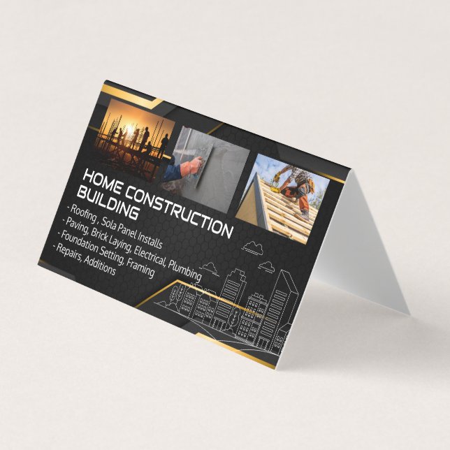 Blue Collar Workers | General Contractor Business Card (Front)