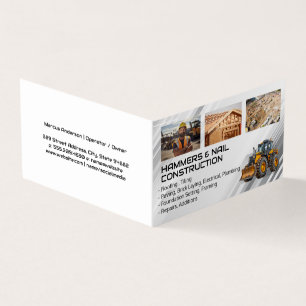Blue Collar Workers Heavy Machinery Builder Business Card