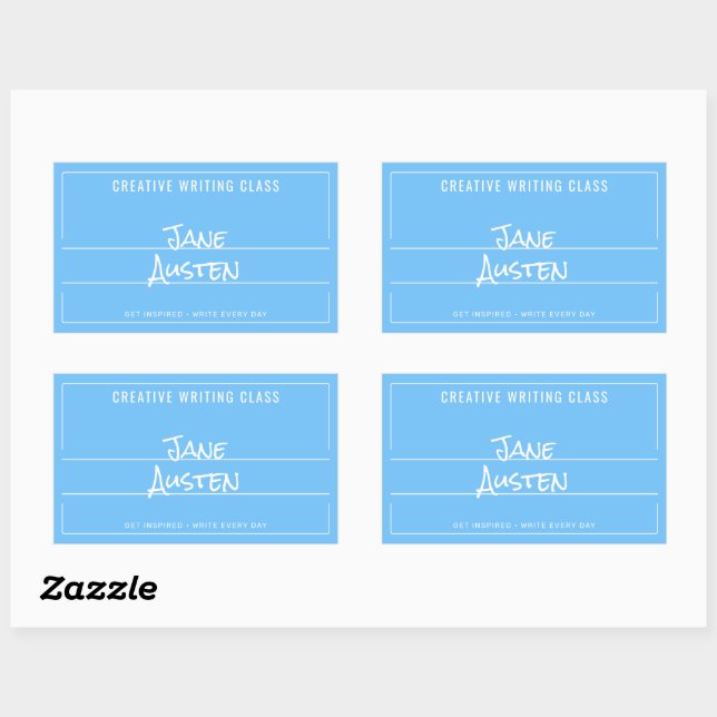 Blue College Composition Notebook Label (Sheet)