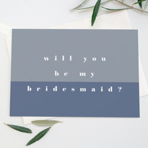 Blue Color Block Will You Be My Bridesmaid Save The Date