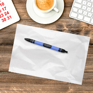 Blue Color Crayon Wrap Monogram Pen