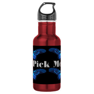 Blue Color Custom Pick me text Water Bottle