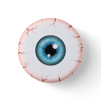 Blue Color Eyeball Halloween Bloodshot Eyeball Button
