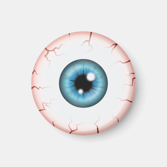 Blue Color Eyeball Halloween Bloodshot Eyeball Magnet (Front)