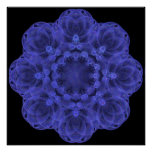 Blue color geometric pattern based on epitrochoid poster