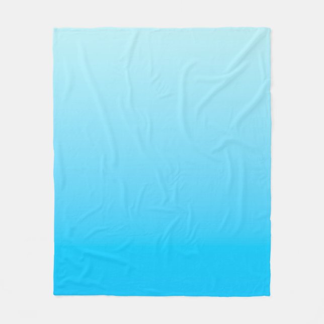 Blue color gradient background fleece blanket (Front)