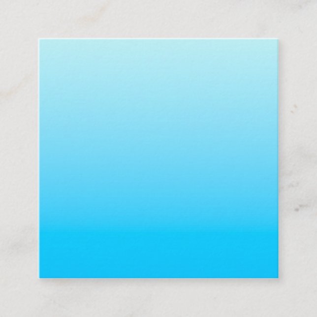 Blue color gradient background square business card (Front)