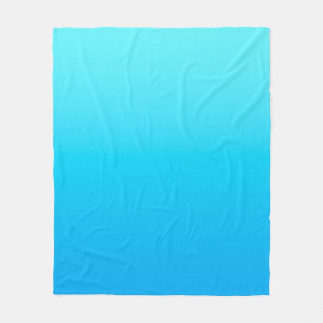 Blue color gradient fleece blanket (Front)