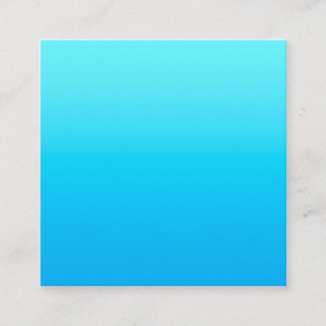 Blue color gradient square business card (Front)
