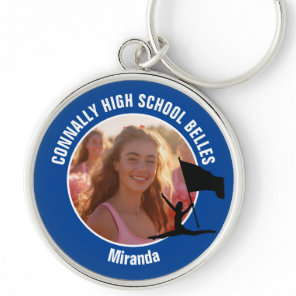 Blue Color Guard Photo High School Dancer Keychain