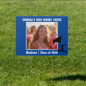 Blue Color Guard Photo High School Yard Sign