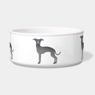 Blue Color Italian Greyhound Cute Cartoon Dogs Bowl