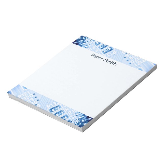 Blue Color Pattern Motherboard Notepad (Rotated)
